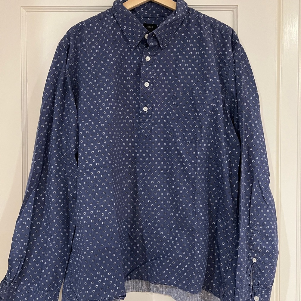 J. Crew Men’s Navy Geometric Button Down Shirt